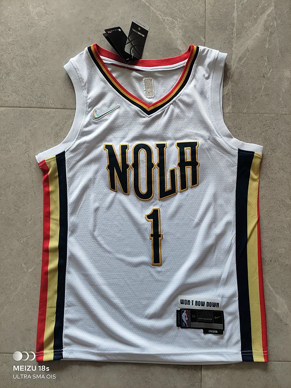 Cheap Men New Orleans Pelicans 1 Williamson White 2022 City Edition Nike NBA Jersey